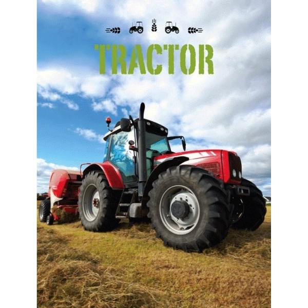 Odeja flis Traktor rdeč